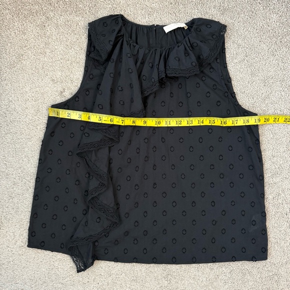 Ulla Johnson Thalia Sleeveless Ruffle Top Black Noir 6 - Picture 8 of 9